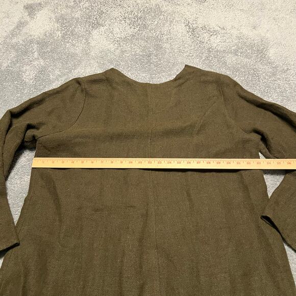 Olars Ulla Women Jacket 100% Linen One Size Green 2 Button Oversized Lagenlook - Picture 4 of 7